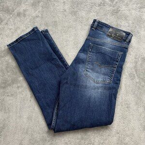DIESEL Waykee Jeans Mens 32x29 Blue Denim Regular Straight Button Fly Stretch